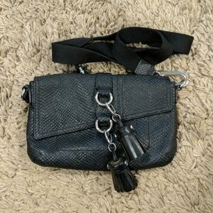 L.A.M.B. Black Faux Snake Skin Crossbody